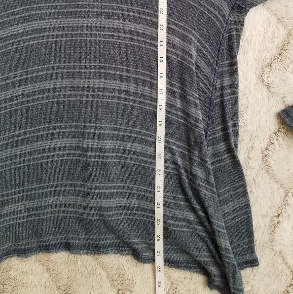 We the Free People Hacci Henley Oversized Heather Blue Longsleeve Tshirt Size S - Picture 8 of 9